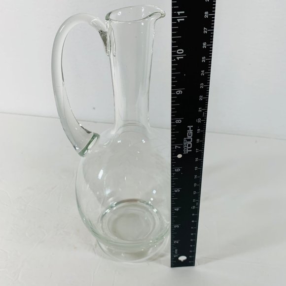 Vintage Crystal Glass Etched Wine Decanter Grape Vine and Leaves 11" Hand Blown - Picture 7 of 8